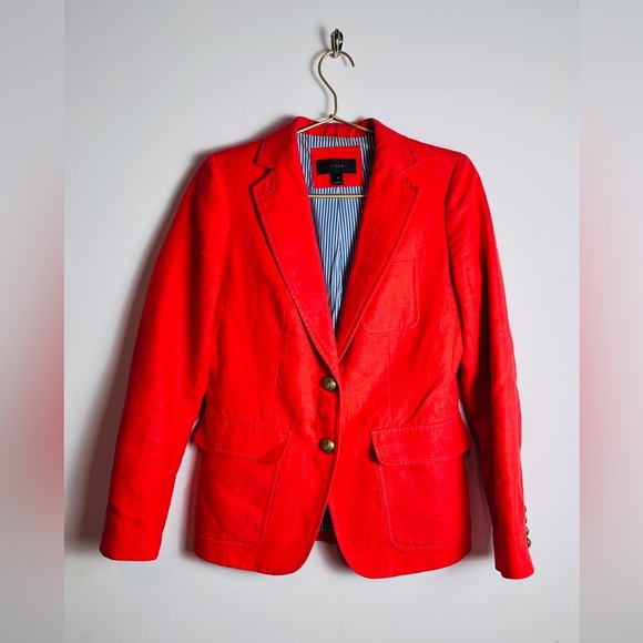 J. Crew | red blazer size 2 - Picture 1 of 14